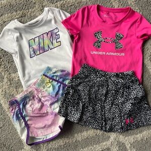 Under Armour Pink T-Shirt and Nike White T-Shirt Set